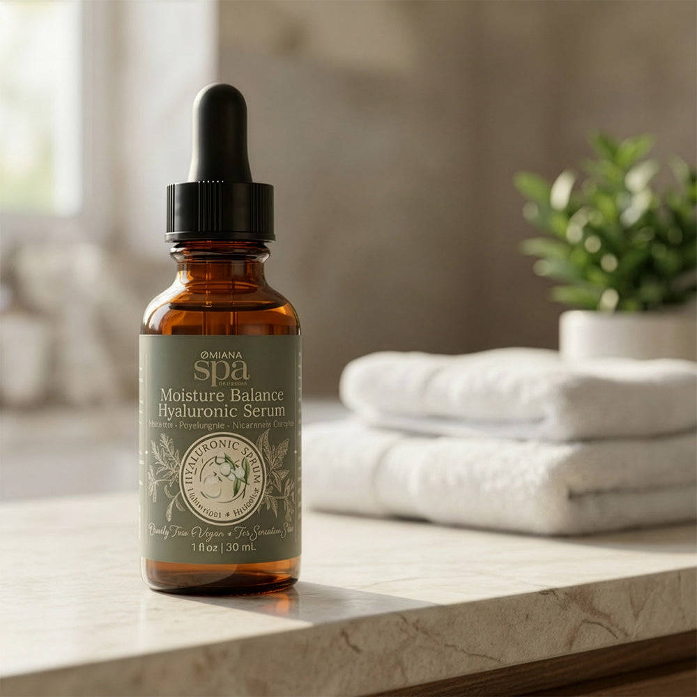 Omiana Natural Cosmetics Oil Moisture Balance Hyaluronic Serum – Lightweight, Hydrating Serum for Sensitive Skin