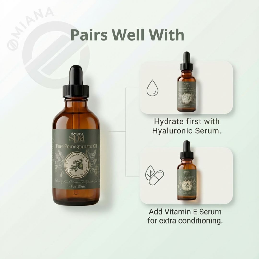 Omiana Natural Cosmetics Oil Pure Pomegranate Oil – Cold-Pressed, Nutrient-Rich Facial Oil for Sensitive Skin